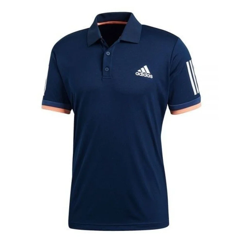 adidas Mens XL ClimaCool Club 3-Stripes Polo Shirt Navy Tennis Golf Athletic
